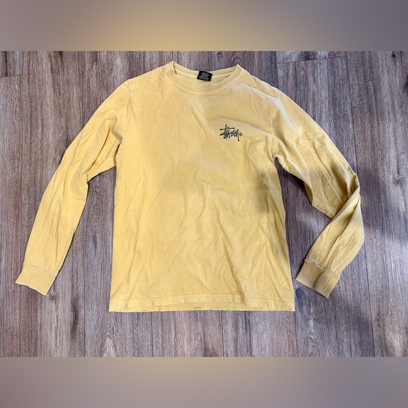 Yellow stussy Long Sleeve Shirt with Graphic Logo - Picture 2 of 2